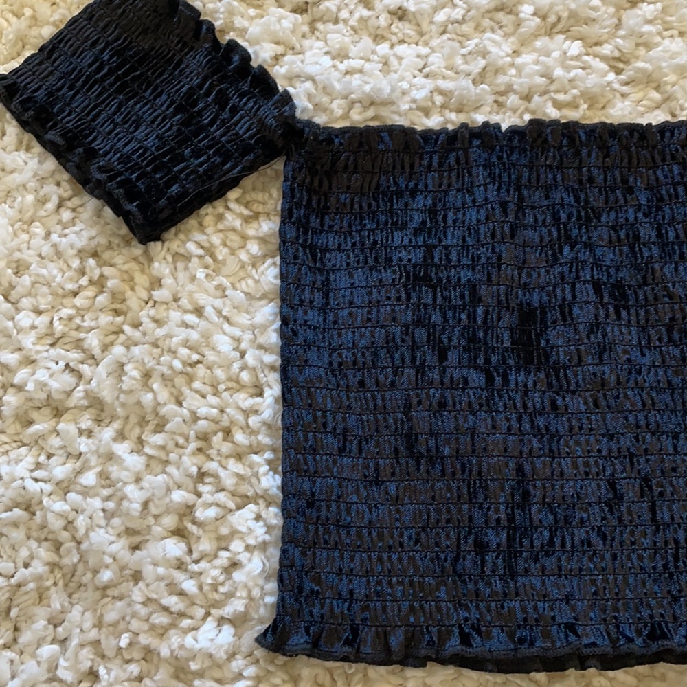 black velvet off the shoulder top